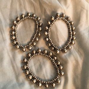 Silver beaded bracelets